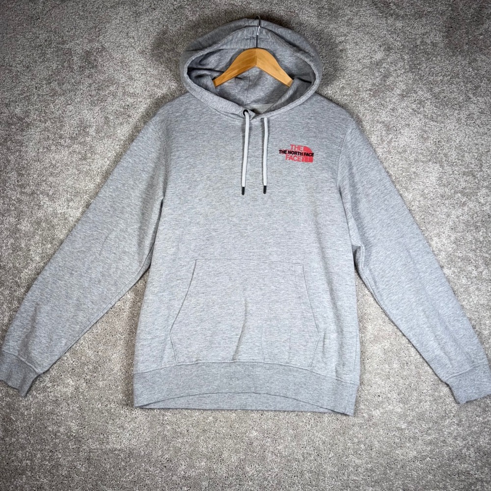 The North Face Men's S Hoodie Pullover Gray Logo Casual Pullover Sweatshirt
